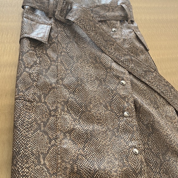 Nanushka lorena belted snake effect vegan leather mini  Dress - Picture 10 of 11